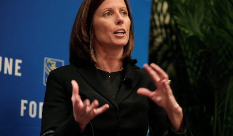 A toda poderosa Adena Friedman, presidente e CEO da Nasdaq. Foto: Reuters/Joshua Roberts