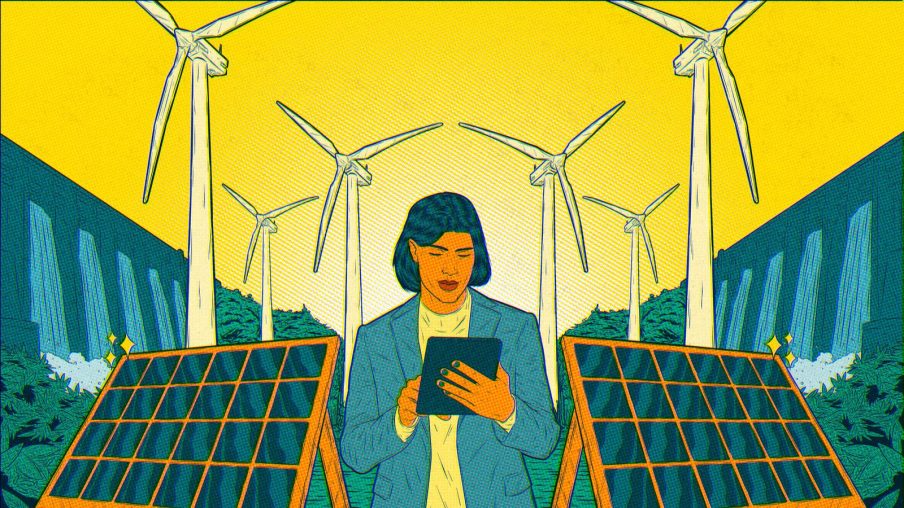 Ilustração sobre Investimentos em empresas ESG ou em fundos relacionados ao meio ambiente