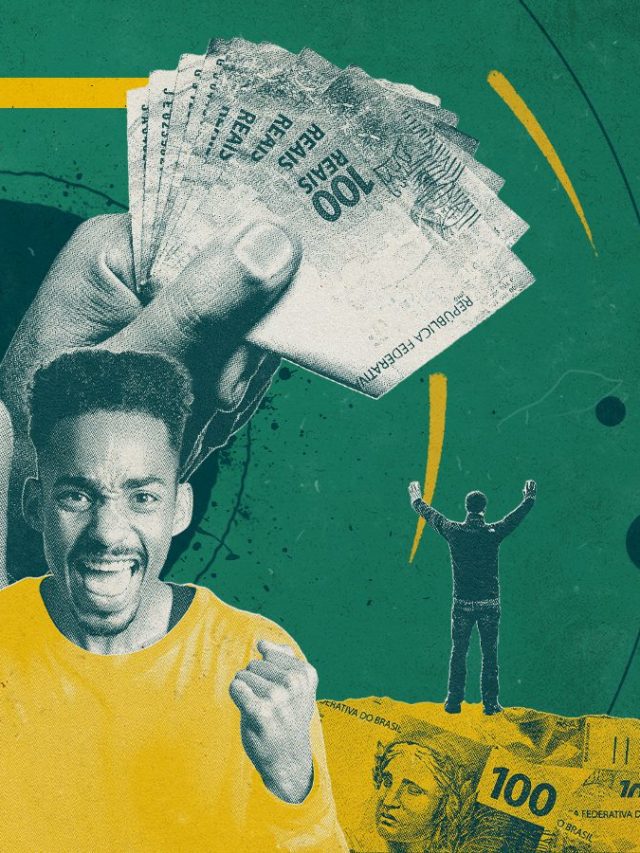 Colagem abstrata do tema Independência Financeira