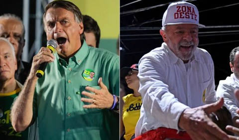 O presidente Jair Bolsonaro (PL) e o ex-presidente Luiz Inácio Lula da Silva (PT) em campanha no segundo turno. Foto: Agência O Globo
