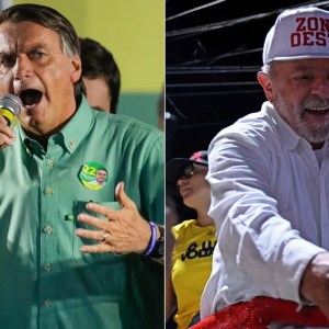 O presidente Jair Bolsonaro (PL) e o ex-presidente Luiz Inácio Lula da Silva (PT) em campanha no segundo turno