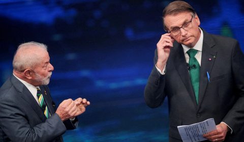 Lula x Bolsonaro no debate da TV Globo. Foto: Mariana Greif/File Photo/Reuters