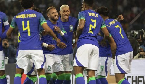 Jogadores da Seleção Brasileira. Foto: Lucas Figueiredo/CBF