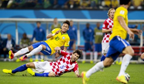 Brasil e Croácia, primeiro jogo da Copa do Mundo de 12 de junho de 2014. Imagem CC BY 3.0  via Wikimedia Commons