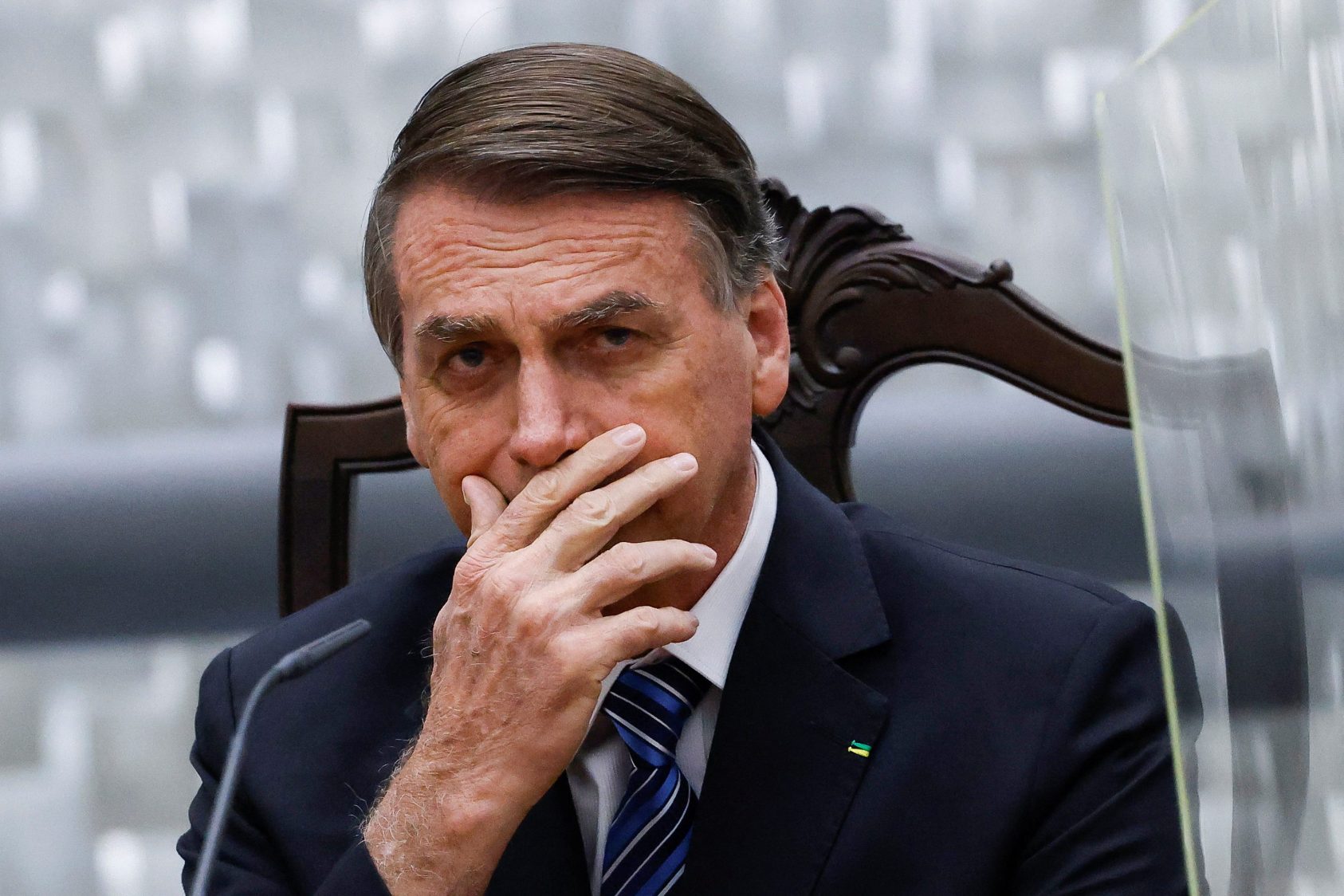 Ex-presidente Jair Bolsonaro durante cerimônia no Superior Tribunal de Justiça em Brasília. Foto: Adriano Machado/Reuters