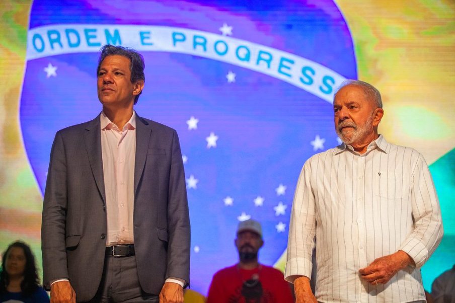 Fernando Haddad e Lula (PT) em campanha
