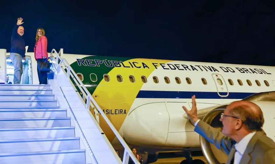 Lula e a primeira-dama, Janja da Silva embarcam para Portugal. Foto: Ricardo Stuckert