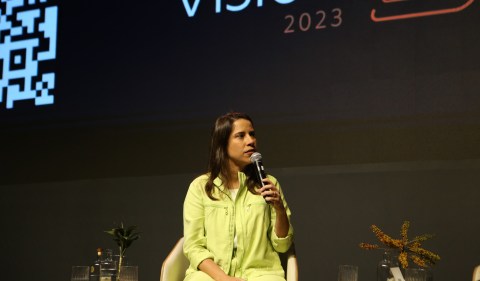 Raquel Lyra, governadora de Pernambuco, participa do Macro Vision. Foto: Bufalos