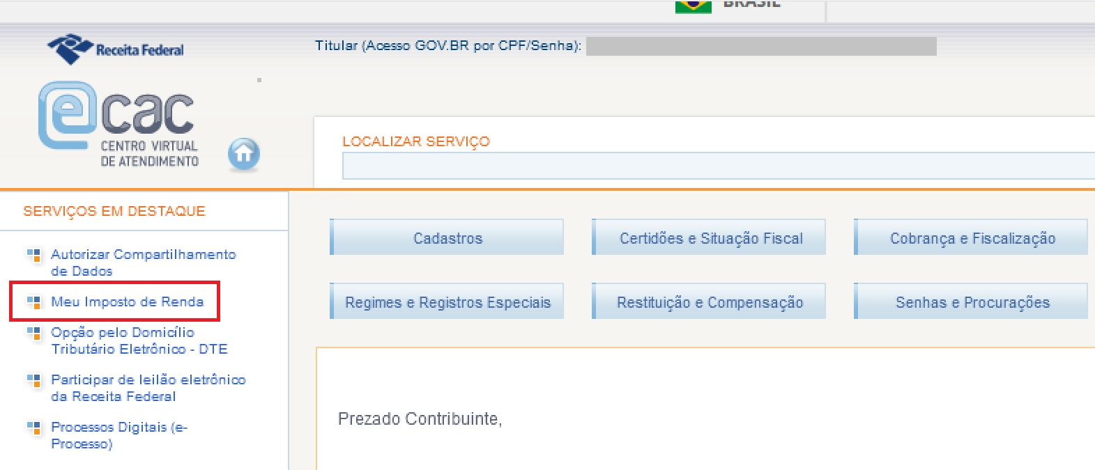 MEU IMPOSTO DE RENDA ECAC 