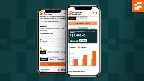 Calculadora de Renda Fixa da Inteligência FInanceira inclui ETFs na comparação com poupança, CDB, Tesouro Direto, LCI e LCA. Foto: Arte / Inteligência Financeira